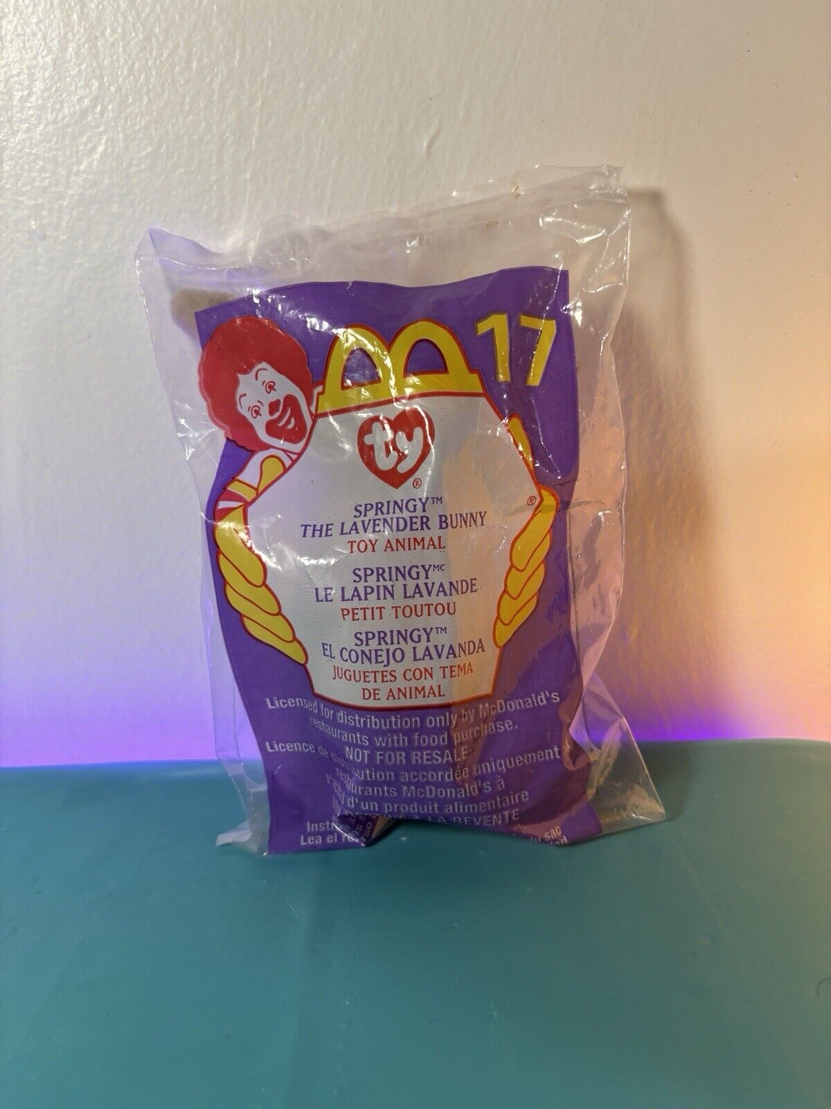 TY Beanie Babies Springy the Lavender Bunny Rabbit McDonald's happy meal toy 11