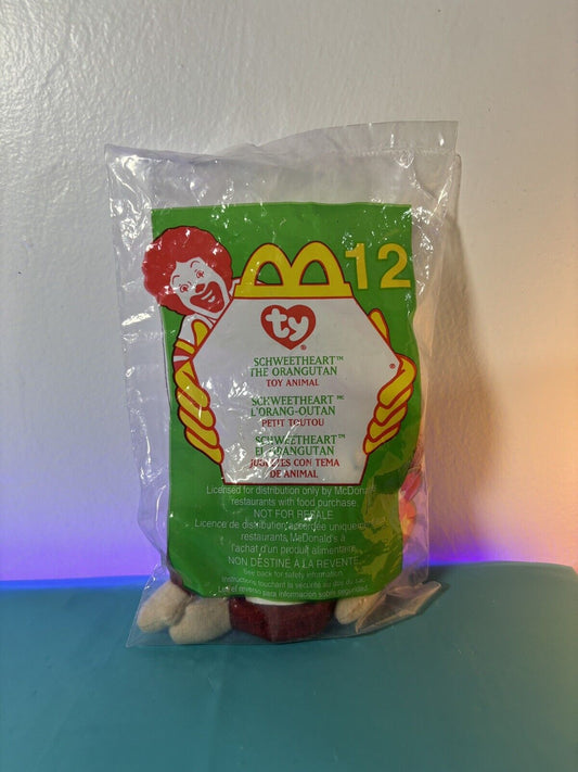TY Teenie Beanie Baby #12 Schweetheart the Orangutan McDonalds Toy 2000... New