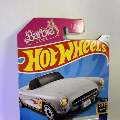 New Hot  Wheels Barbie The Movie 1956 Corvette. Silver Variant.